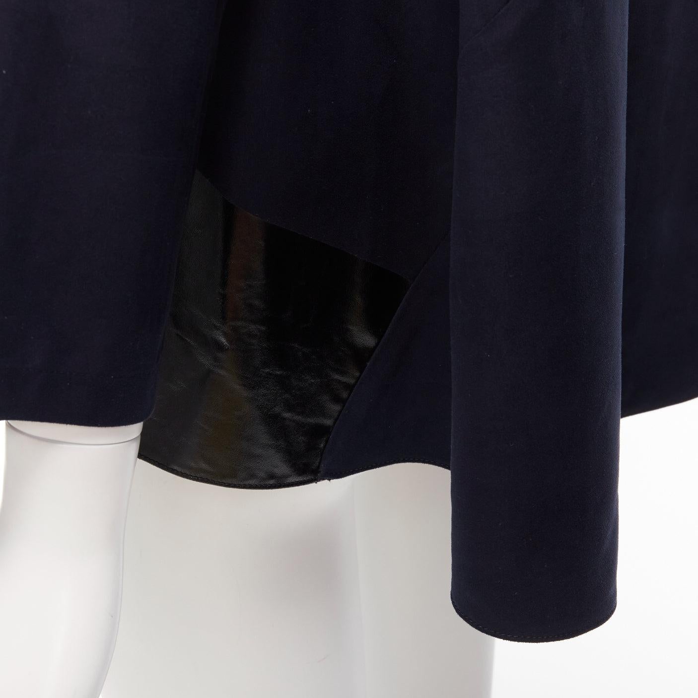BALENCIAGA 2012 black coated hem 3/4 sleeves flared boxy top FR38 M en vente 3