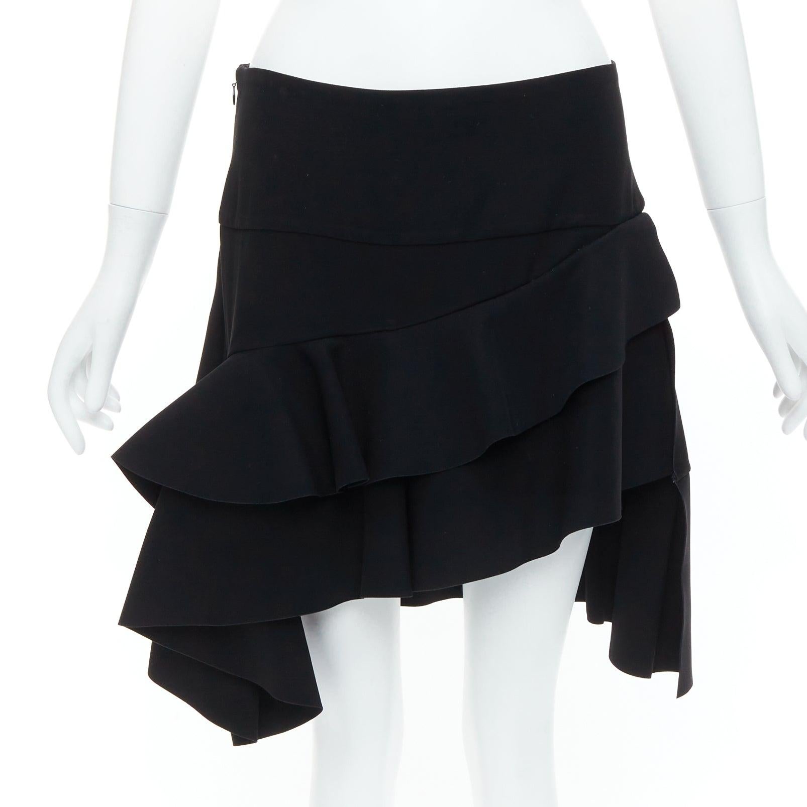 BALENCIAGA 2012 Runway black scuba structured ruffle slit skirt FR40 L
Reference: WECN/A00068
Brand: Balenciaga
Designer: Nicolas Ghesquiere
Collection: 2012 - Runway
Material: Polyester
Color: Black
Pattern: Solid
Closure: Zip
Lining: Black