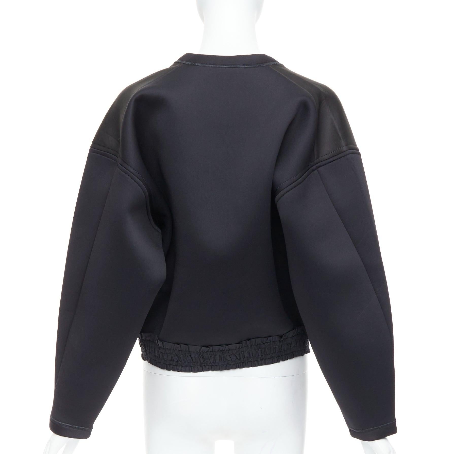 Donna Balenciaga 2012 Runway Egyptofunk stampa fantascientifica volant crop boxy scuba top FR38 I. in vendita