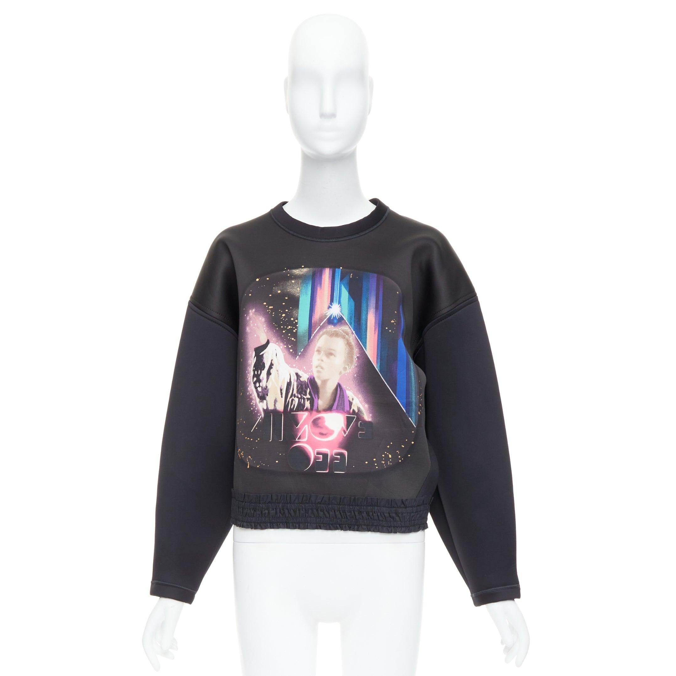 Balenciaga 2012 Runway Egyptofunk stampa fantascientifica volant crop boxy scuba top FR38 I. in vendita 4