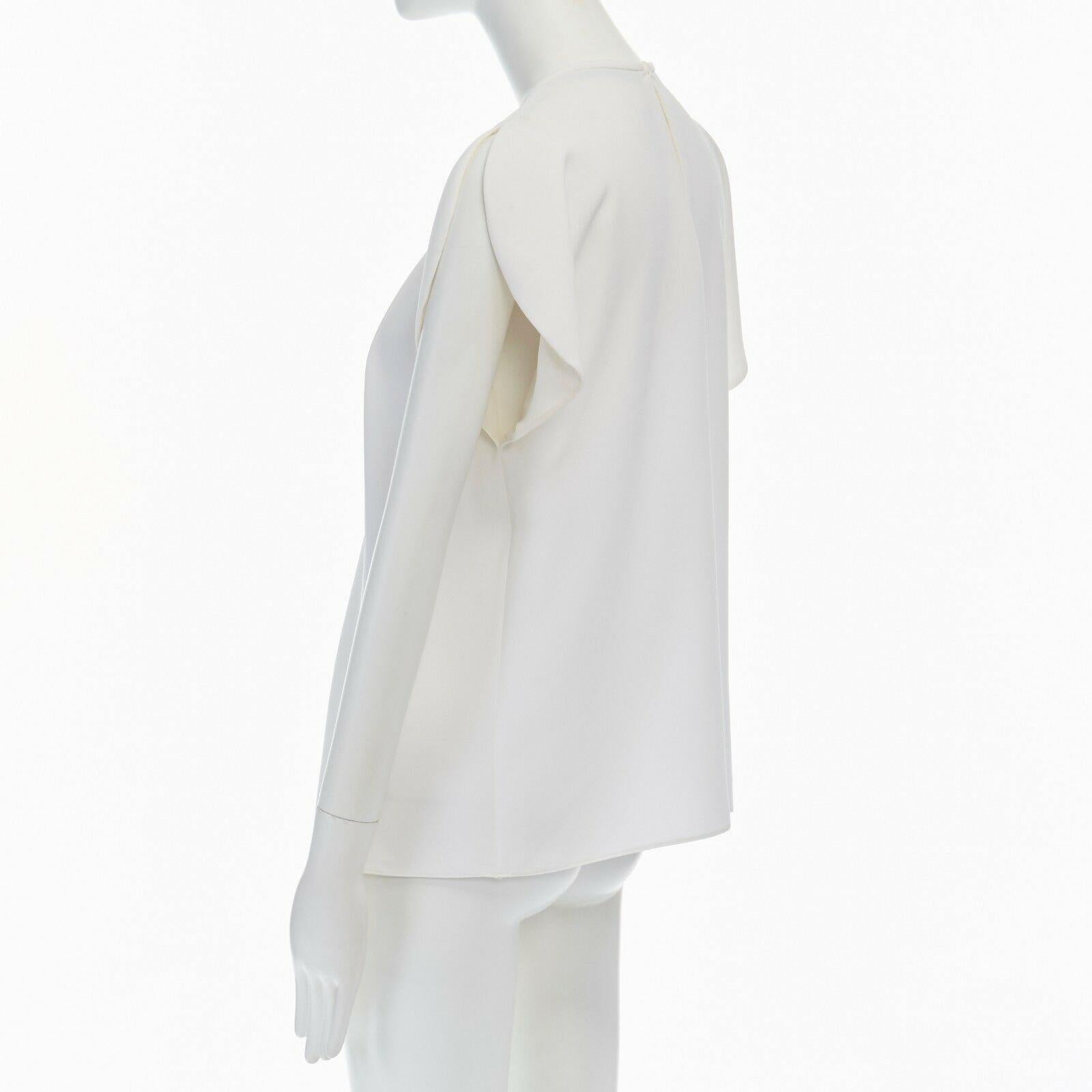 BALENCIAGA 2012 white crepe rounded sleeves blouse top FR36 S 1