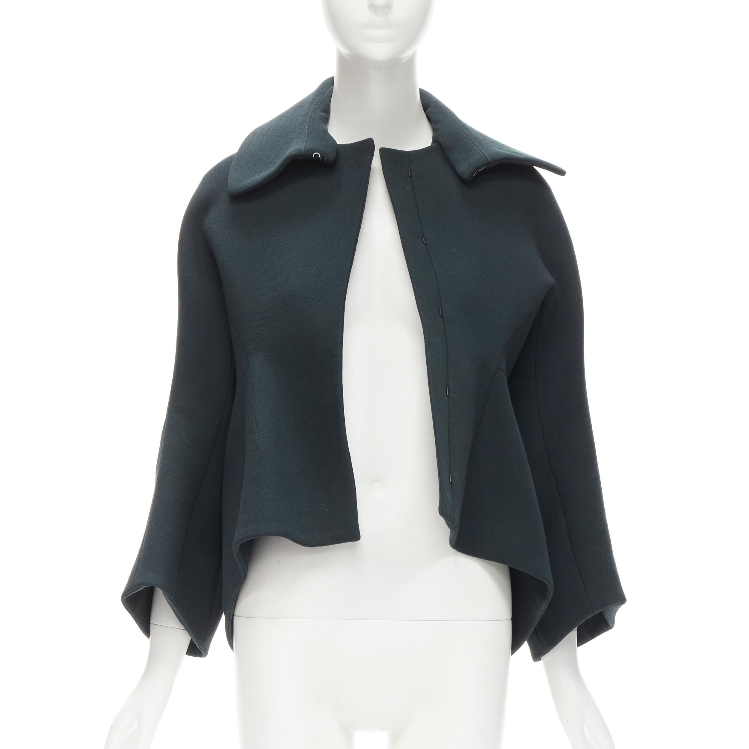 Black BALENCIAGA 2013 Alexander Wang green rounded cocoon back jacket FR34 XS