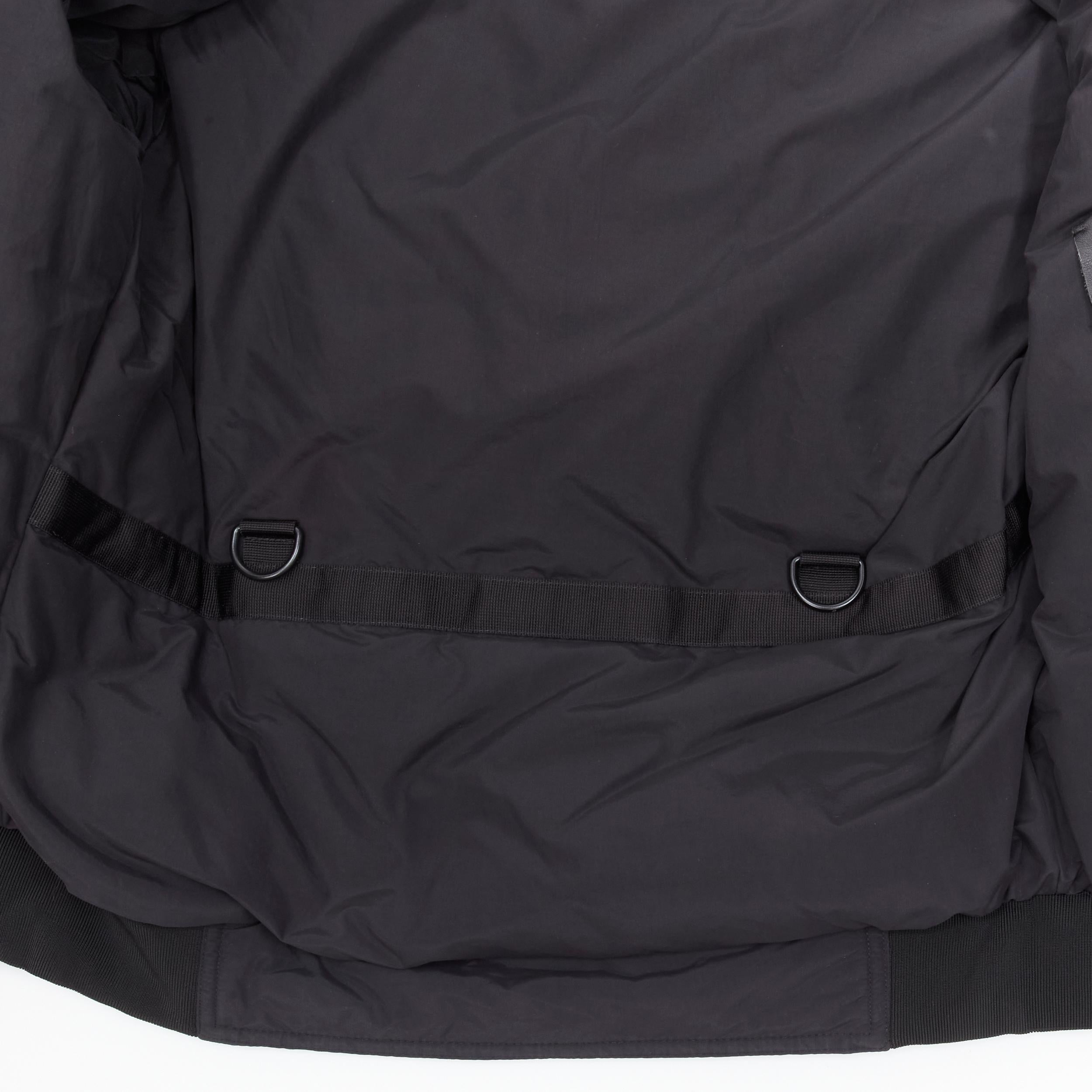BALENCIAGA 2013 black nylon bomber harness straps detail flight jacket EU44 XS For Sale 3