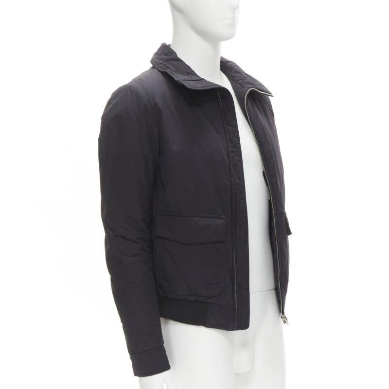 Black BALENCIAGA 2013 black nylon bomber harness straps detail flight jacket EU44 XS