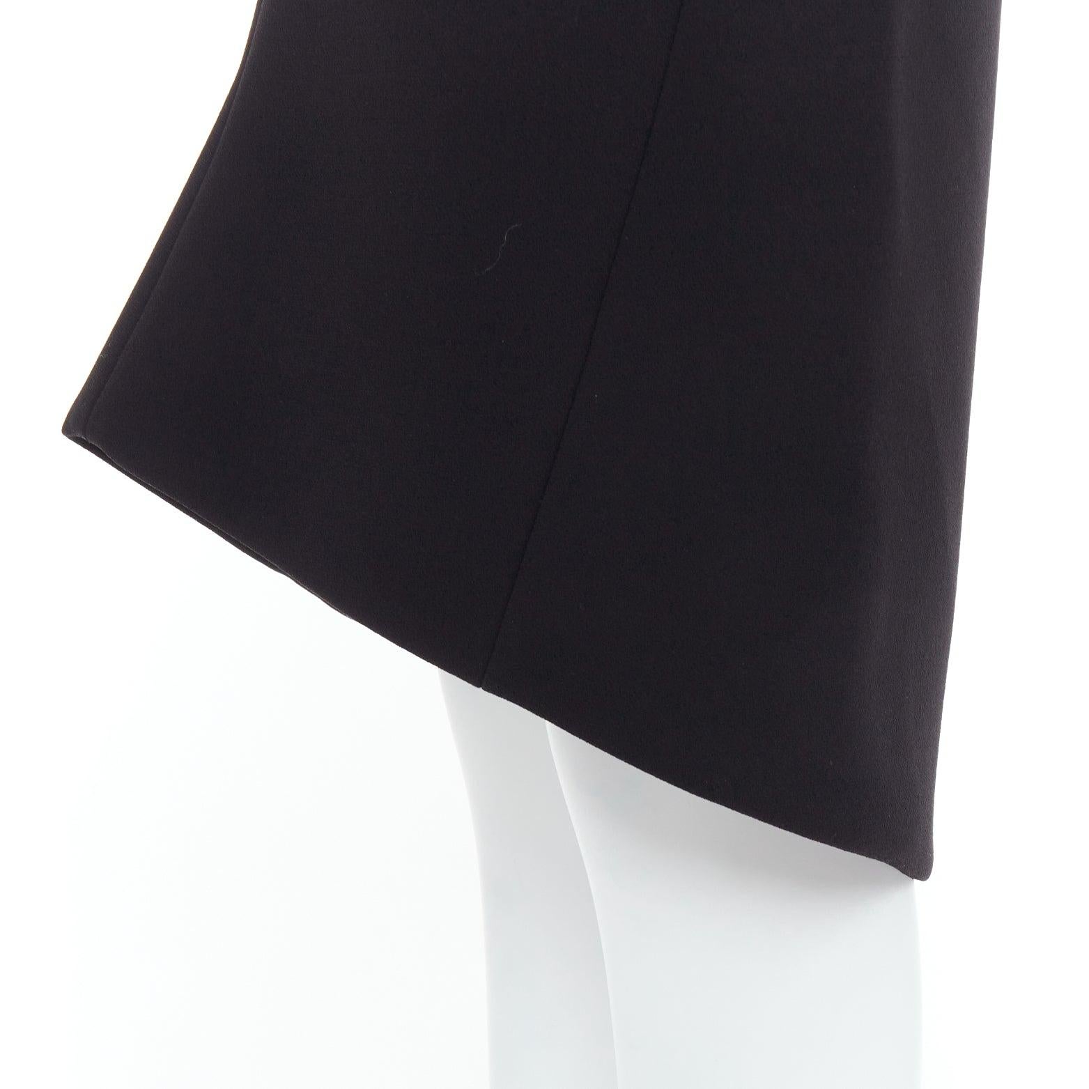 BALENCIAGA 2013 black scuba hi low waistband hem pencil skirt FR36 S
Reference: MECG/A00094
Brand: Balenciaga
Collection: 2013
Material: Polyester, Blend
Color: Black
Pattern: Solid
Closure: Zip
Lining: Black Fabric
Extra Details: Back zip.
Made in: