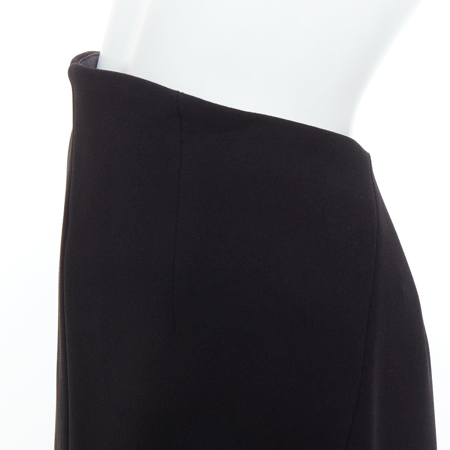 BALENCIAGA 2013 black scuba hi low waistband hem pencil skirt FR36 S For Sale 2