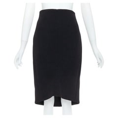 BALENCIAGA 2013 black scuba hi low waistband hem pencil skirt FR36 S