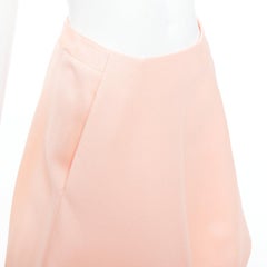 BALENCIAGA 2013 pink 100% silk crepe panelled Aline knee skirt FR38 M