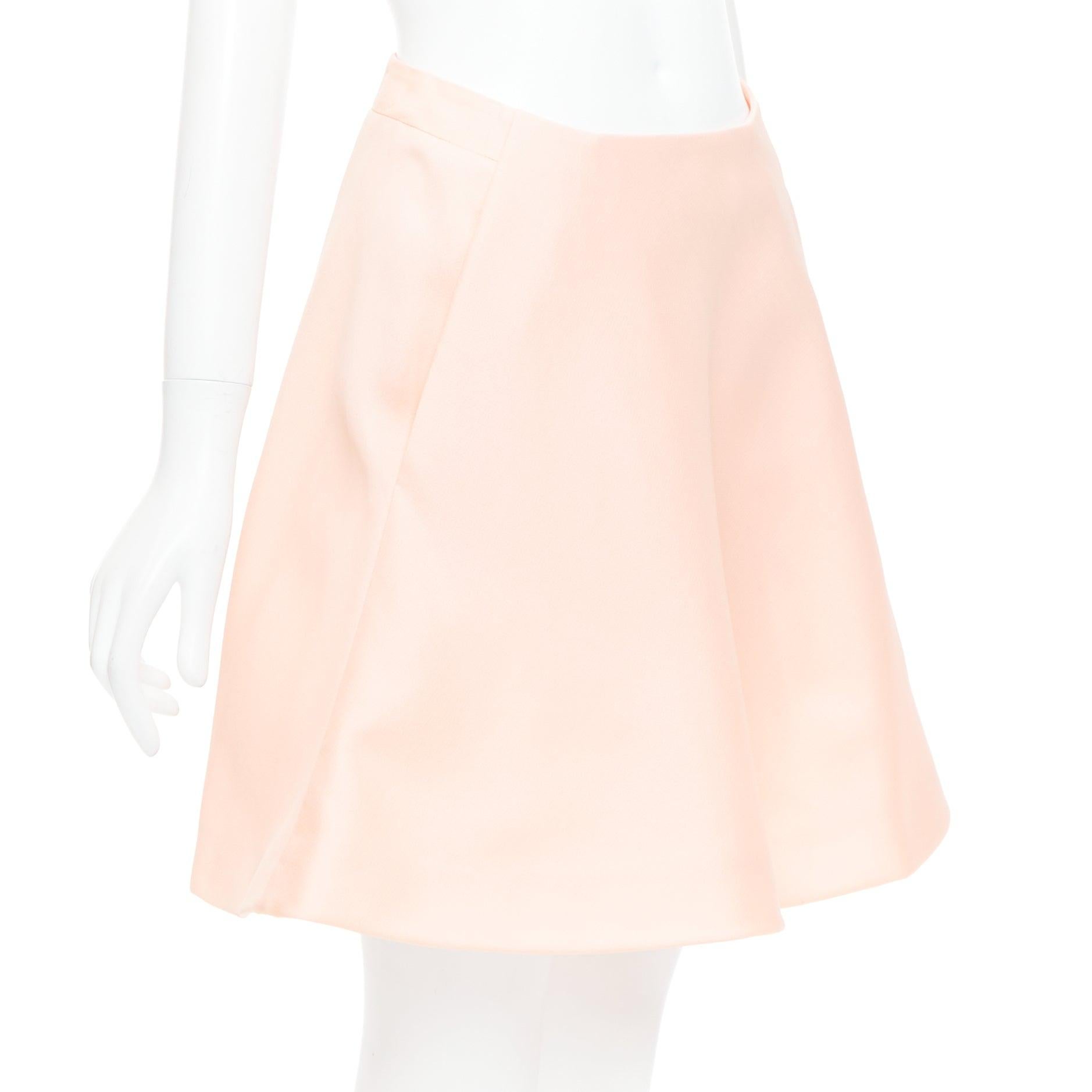 White BALENCIAGA 2013 pink 100% silk crepe panelled Aline knee skirt FR38 M For Sale