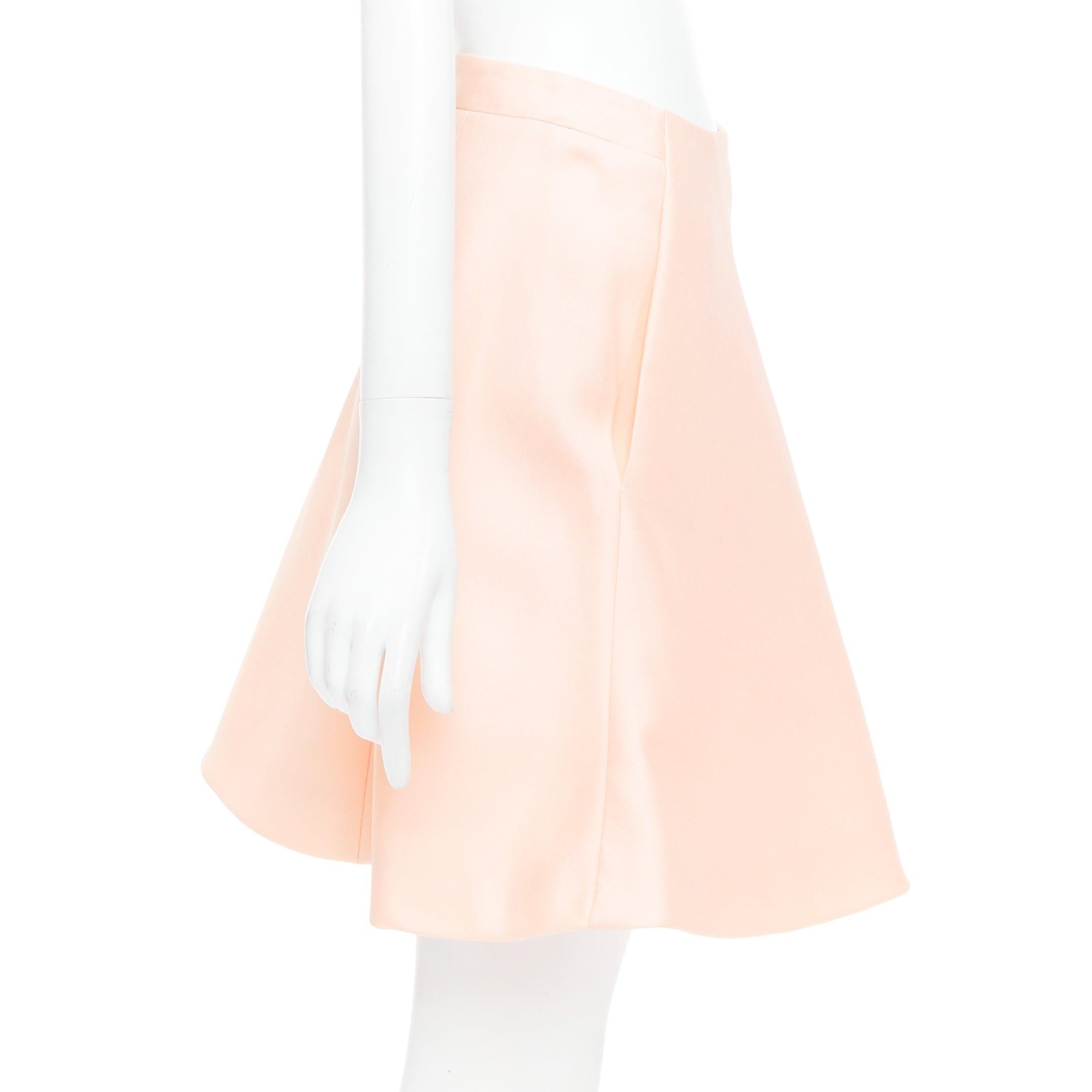 BALENCIAGA 2013 pink 100% silk crepe panelled Aline knee skirt FR38 M In Excellent Condition For Sale In Hong Kong, NT