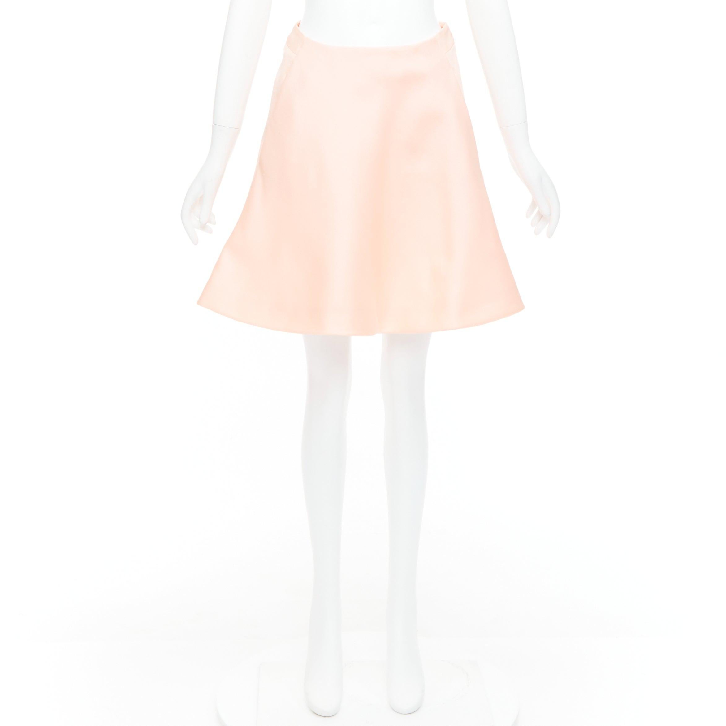 BALENCIAGA 2013 pink 100% silk crepe panelled Aline knee skirt FR38 M For Sale 4