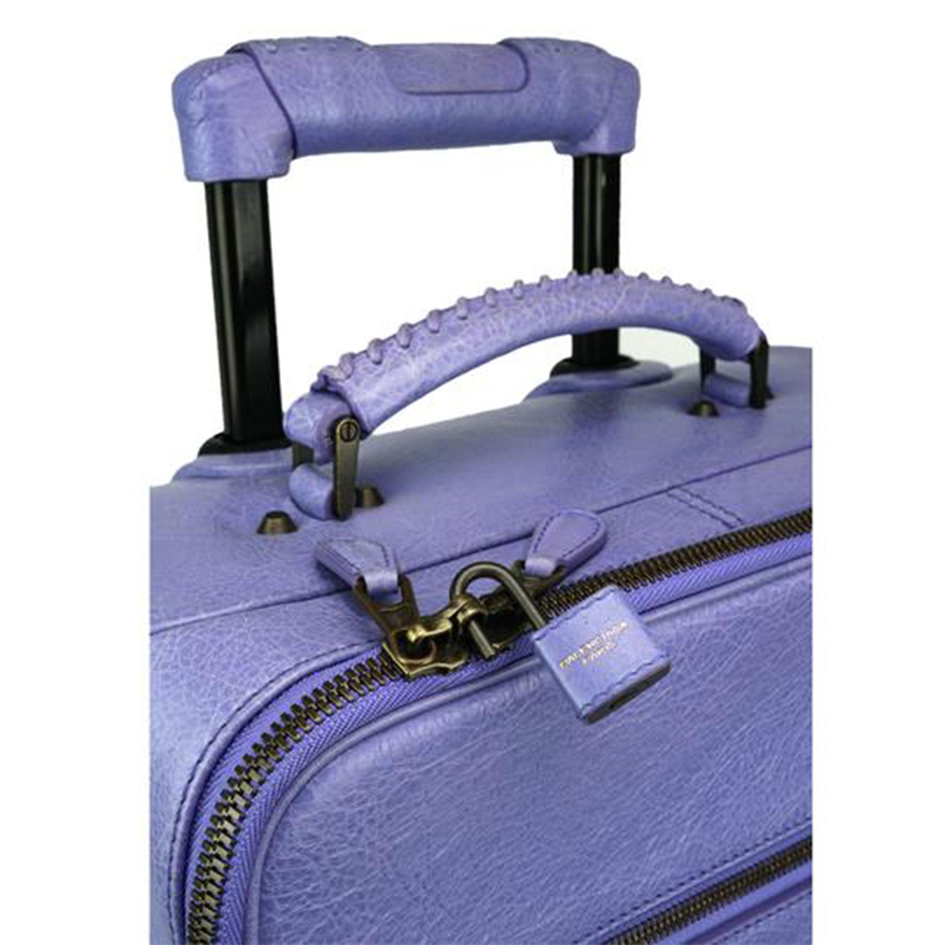 Women's or Men's Balenciaga 2013 Rare Limited Edition Periwinkle Blue Jacynthe Wheeled Carry-On For Sale