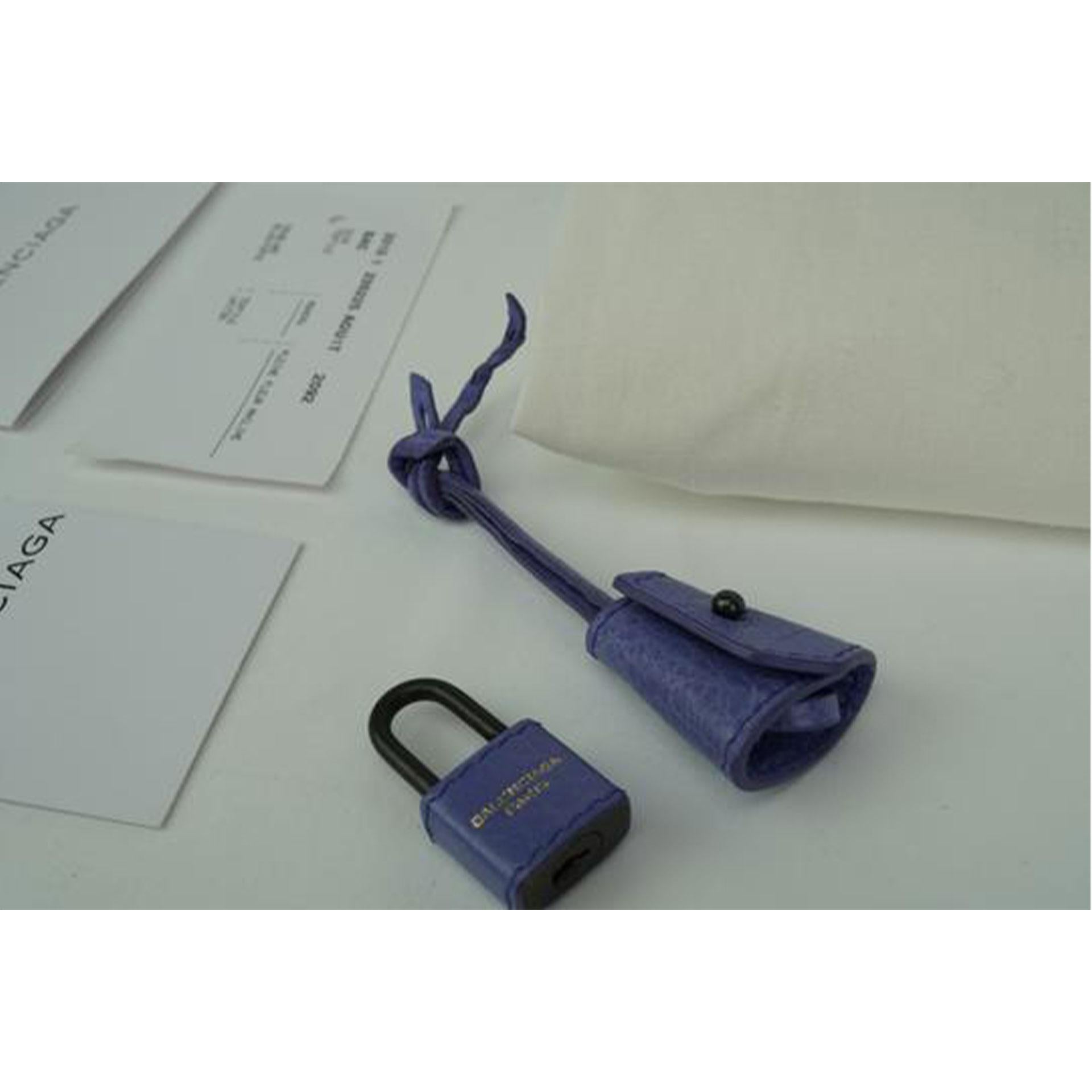 Balenciaga 2013 Rare Limited Edition Periwinkle Blue Jacynthe Wheeled Carry-On For Sale 5