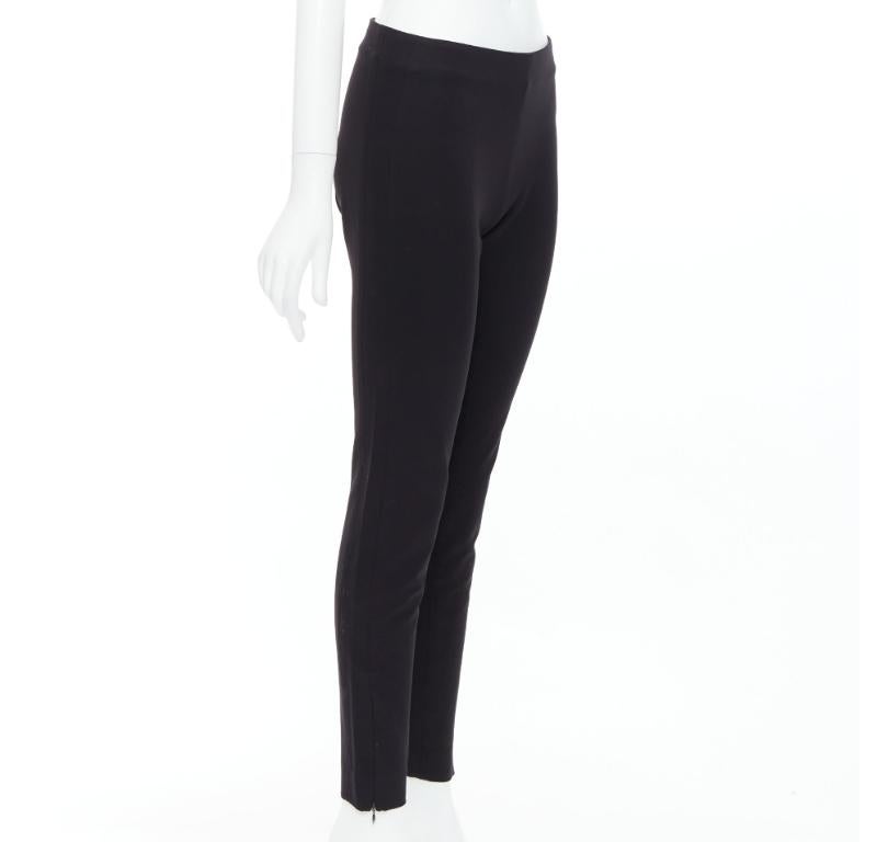 Black BALENCIAGA 2014 black side zip mid waist moto trousers FR38 M For Sale