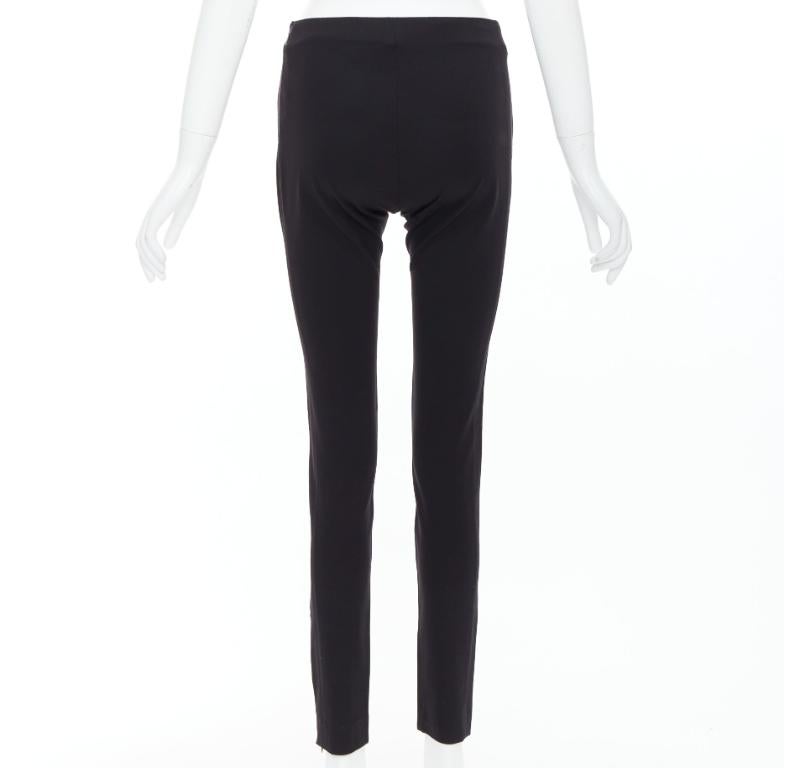 Women's BALENCIAGA 2014 black side zip mid waist moto trousers FR38 M For Sale