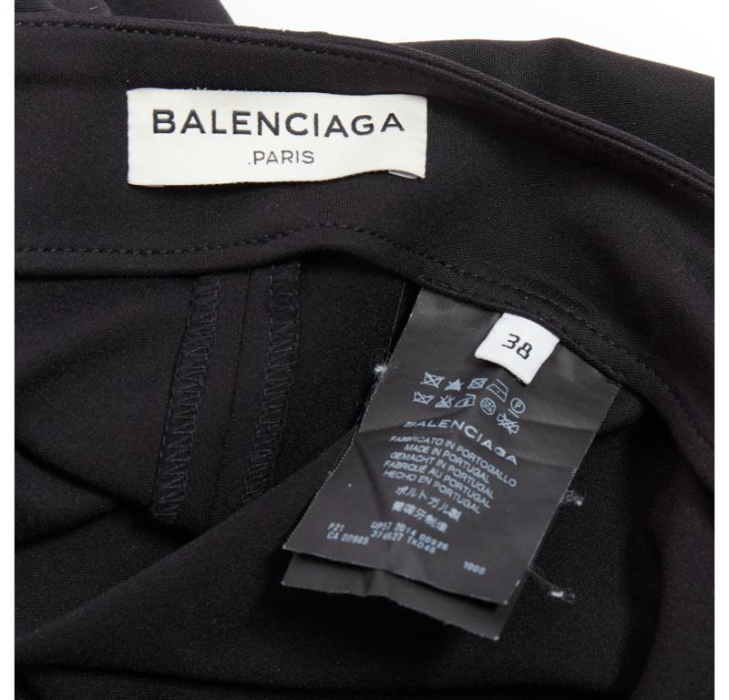 BALENCIAGA 2014 black side zip mid waist moto trousers FR38 M For Sale 3