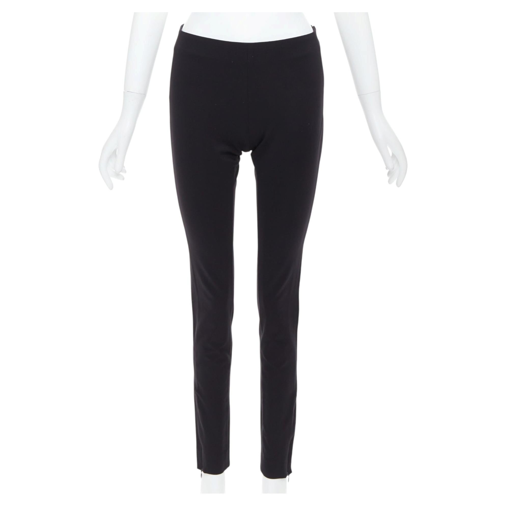 BALENCIAGA 2014 black side zip mid waist moto trousers FR38 M