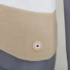 BALENCIAGA 2014 cream beige rayon linen blend bicolor bateau neck vest FR36 S