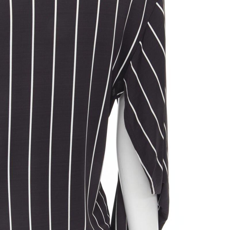 BALENCIAGA 2016 noir blanc rayures verticales manches nouées col roulé XS en vente 5