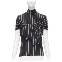 Balenciaga 2016 nero bianco a righe verticali con manica a doppio cursore dolcevita XS