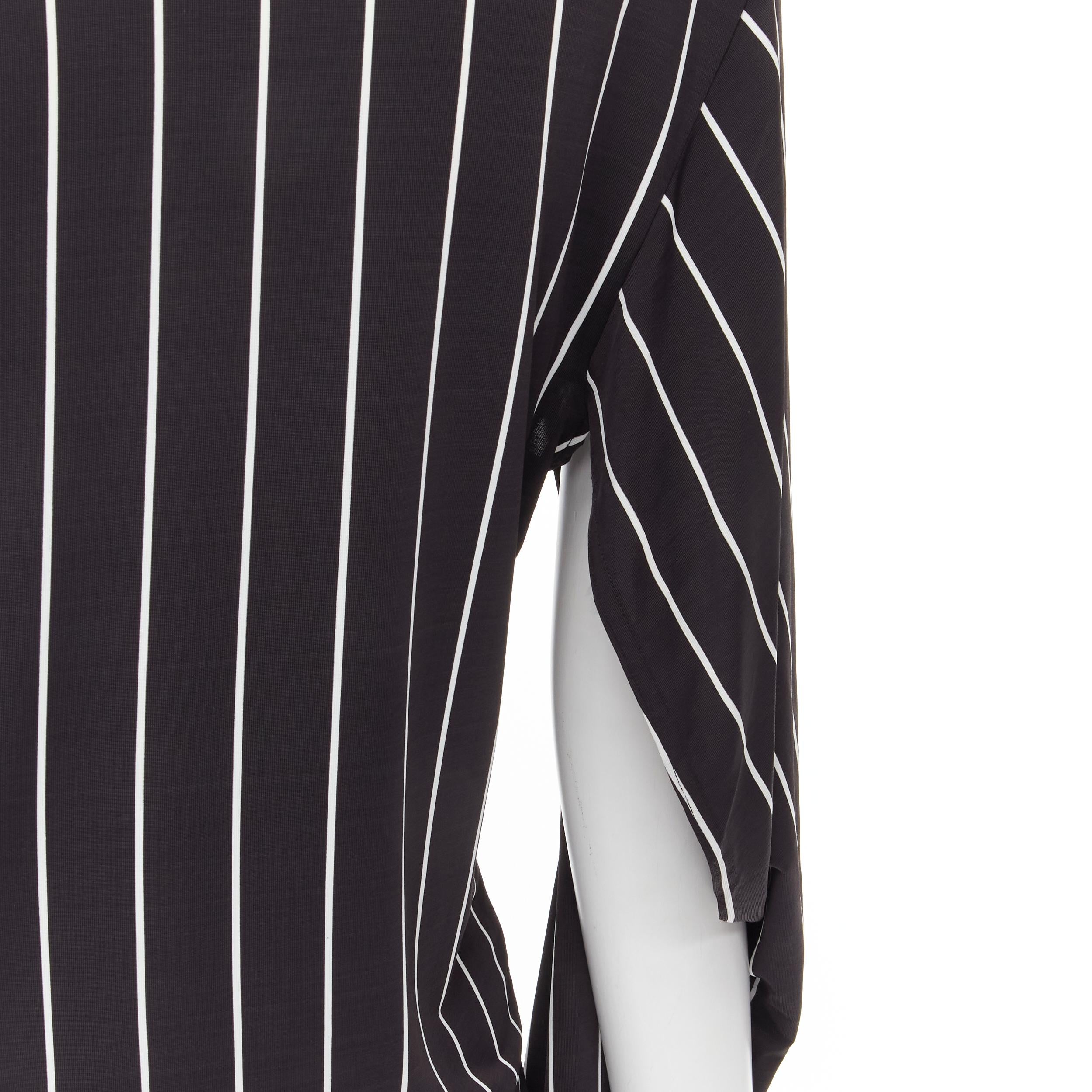 BALENCIAGA 2016 black white vertical stripe underarm slit cut out turtleneck top For Sale 2