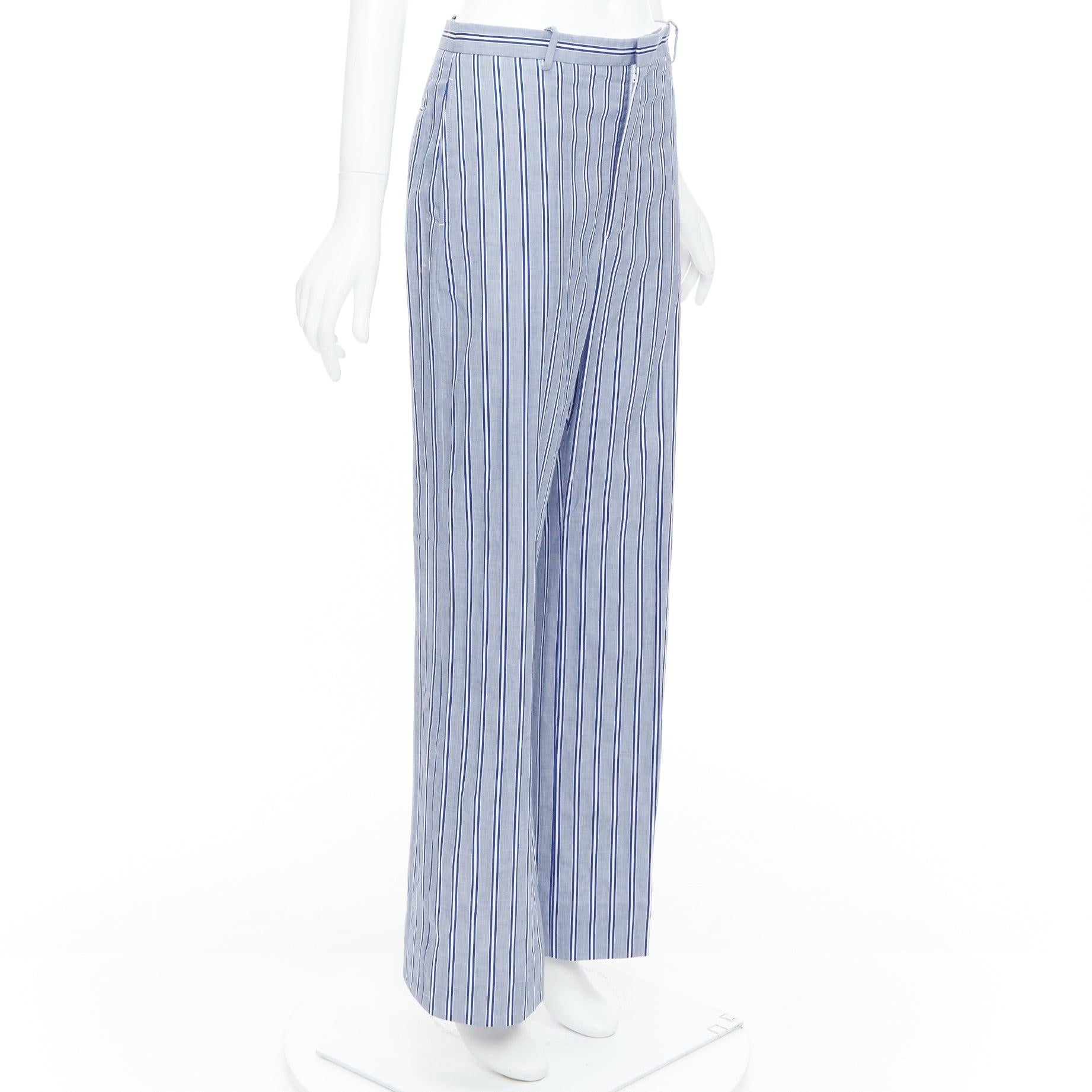 Purple BALENCIAGA 2016 blue white striped cotton casual pajama pants FR34 XS For Sale
