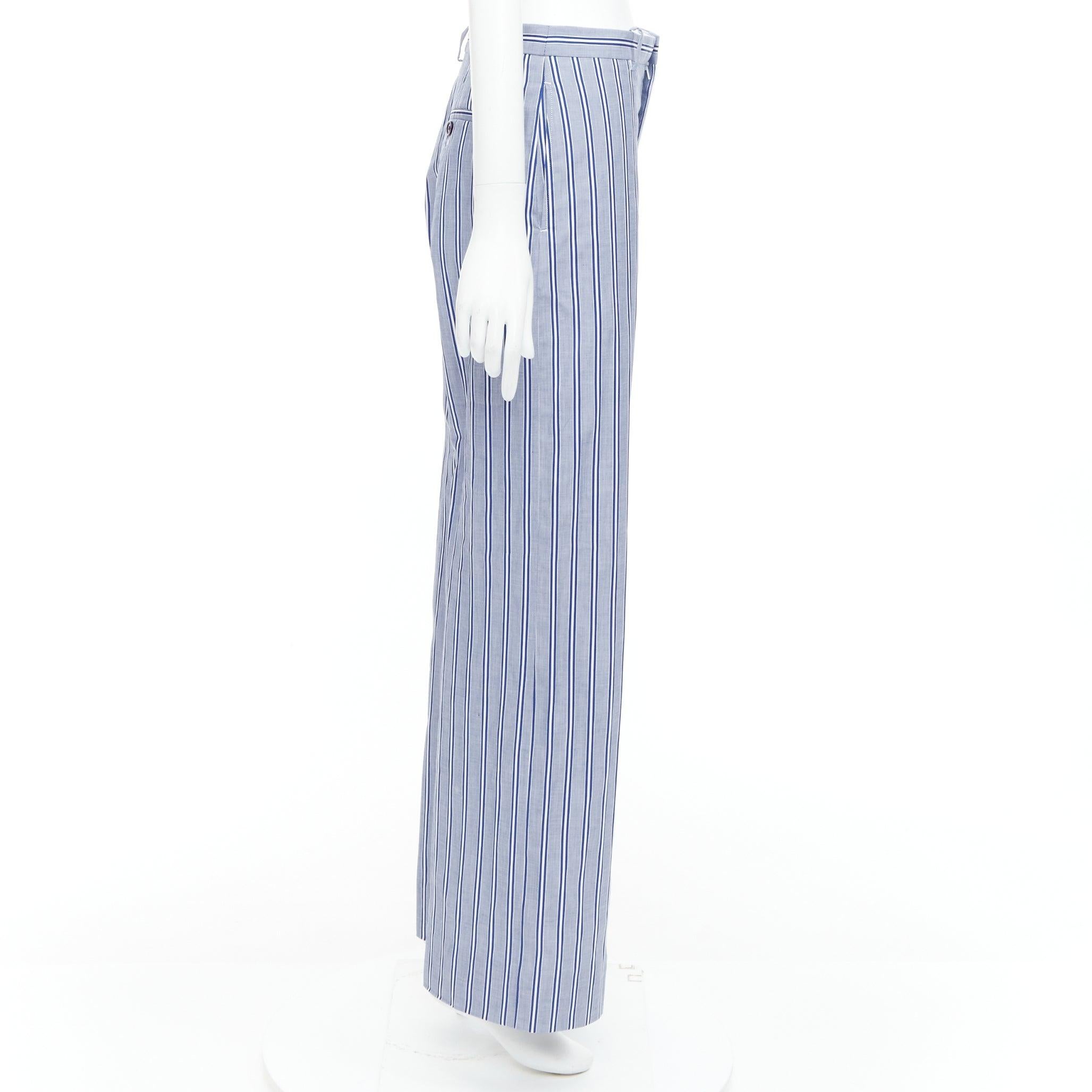 BALENCIAGA 2016 blue white striped cotton casual pajama pants FR34 XS In Good Condition For Sale In Hong Kong, NT
