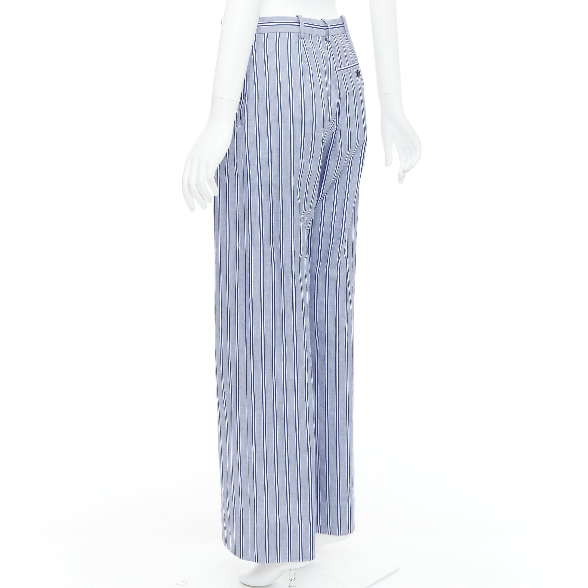 BALENCIAGA 2016 blue white striped cotton casual pajama pants FR34 XS For Sale 1