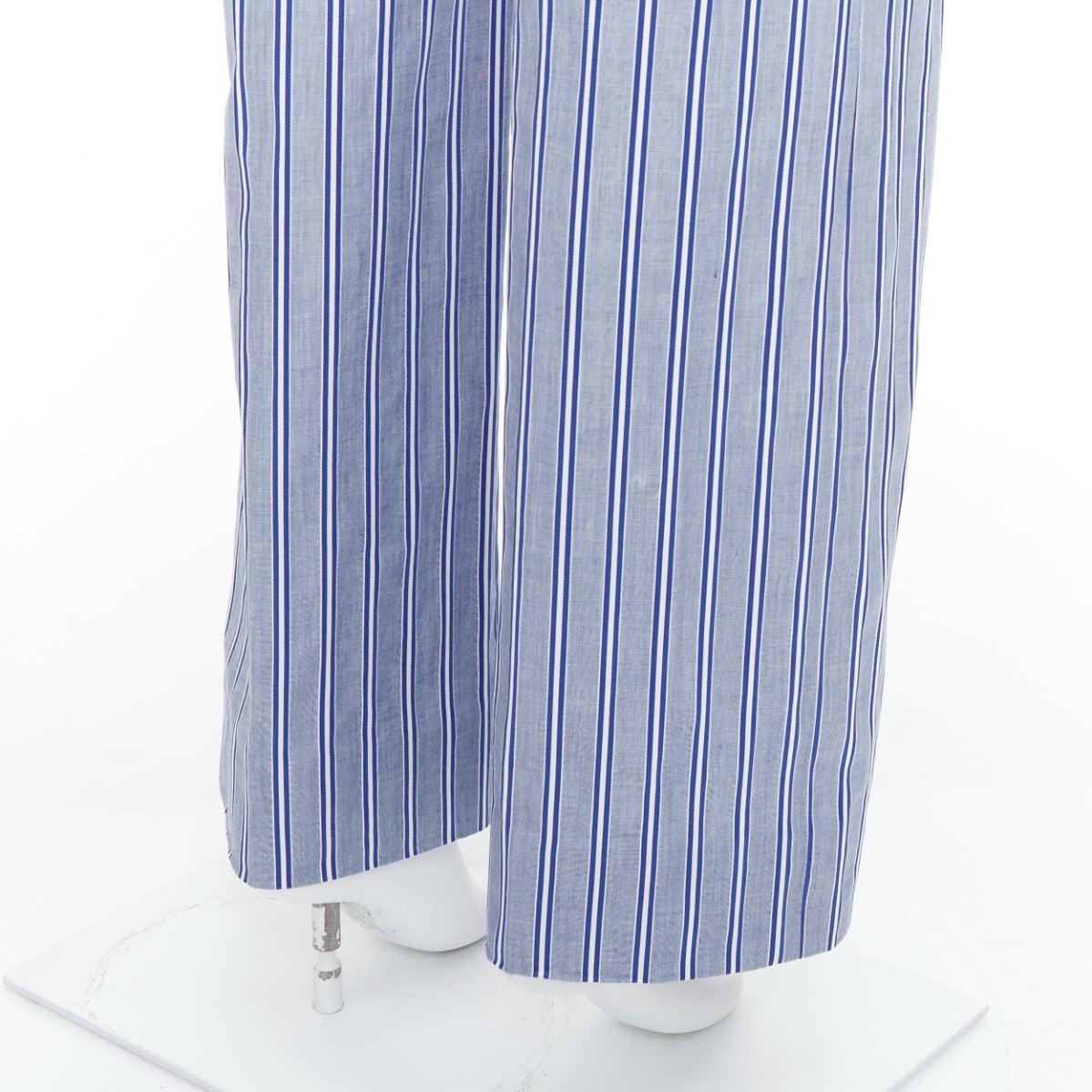 BALENCIAGA 2016 blue white striped cotton casual pajama pants FR34 XS For Sale 2