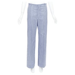 BALENCIAGA 2016 blue white striped cotton casual pajama pants FR34 XS