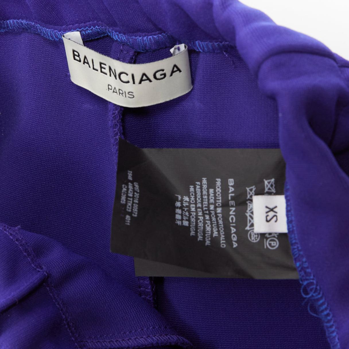 BALENCIAGA 2016 kobaltblaue Laufsteghose mit Reißverschlusstaschen und Schnürtaschen FR36 S im Angebot 5