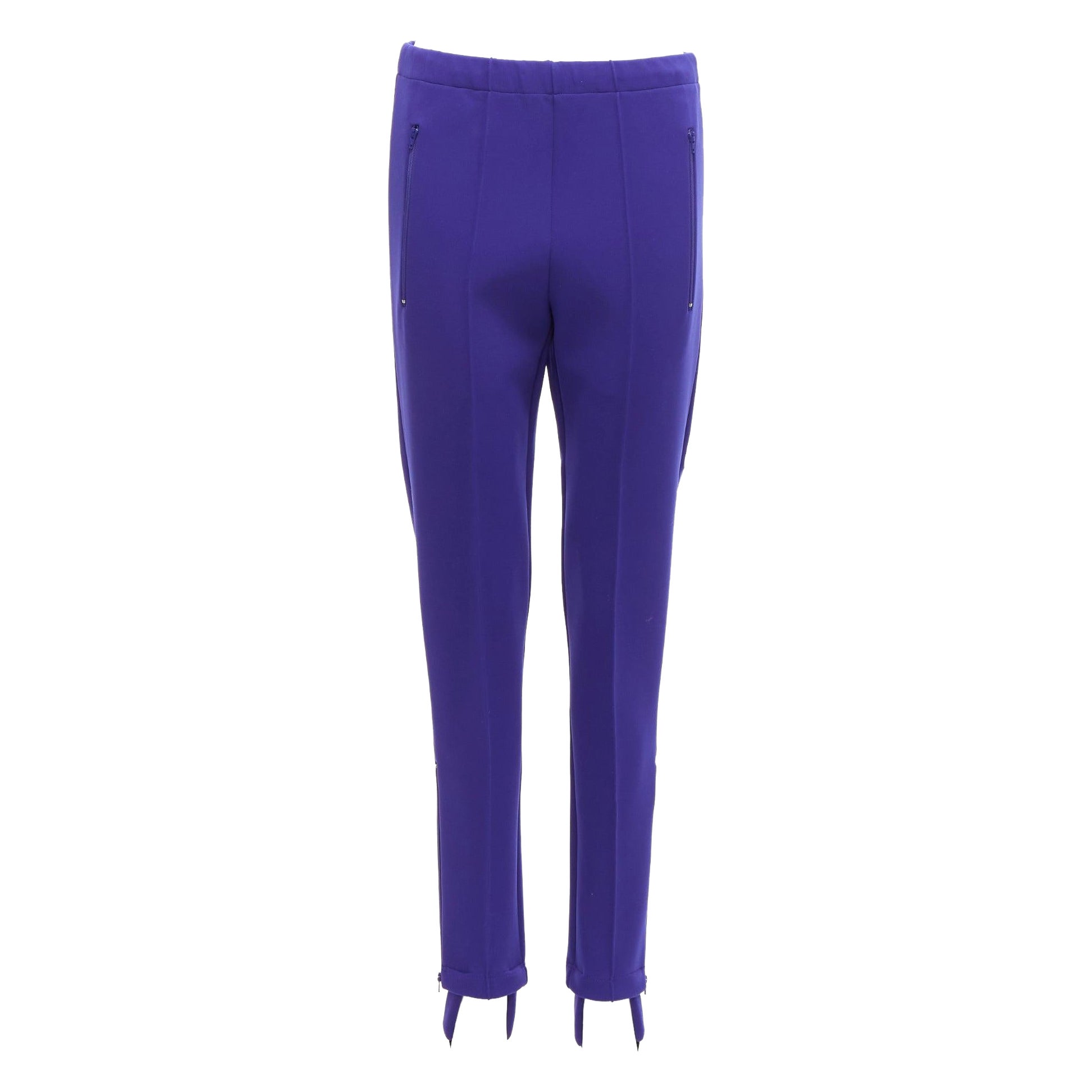 BALENCIAGA 2016 cobalt blue dart seam zip pockets stirrup jogger pants FR36 S