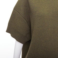 BALENCIAGA 2016 moss green wool blend boxy sweater dress FR36 S