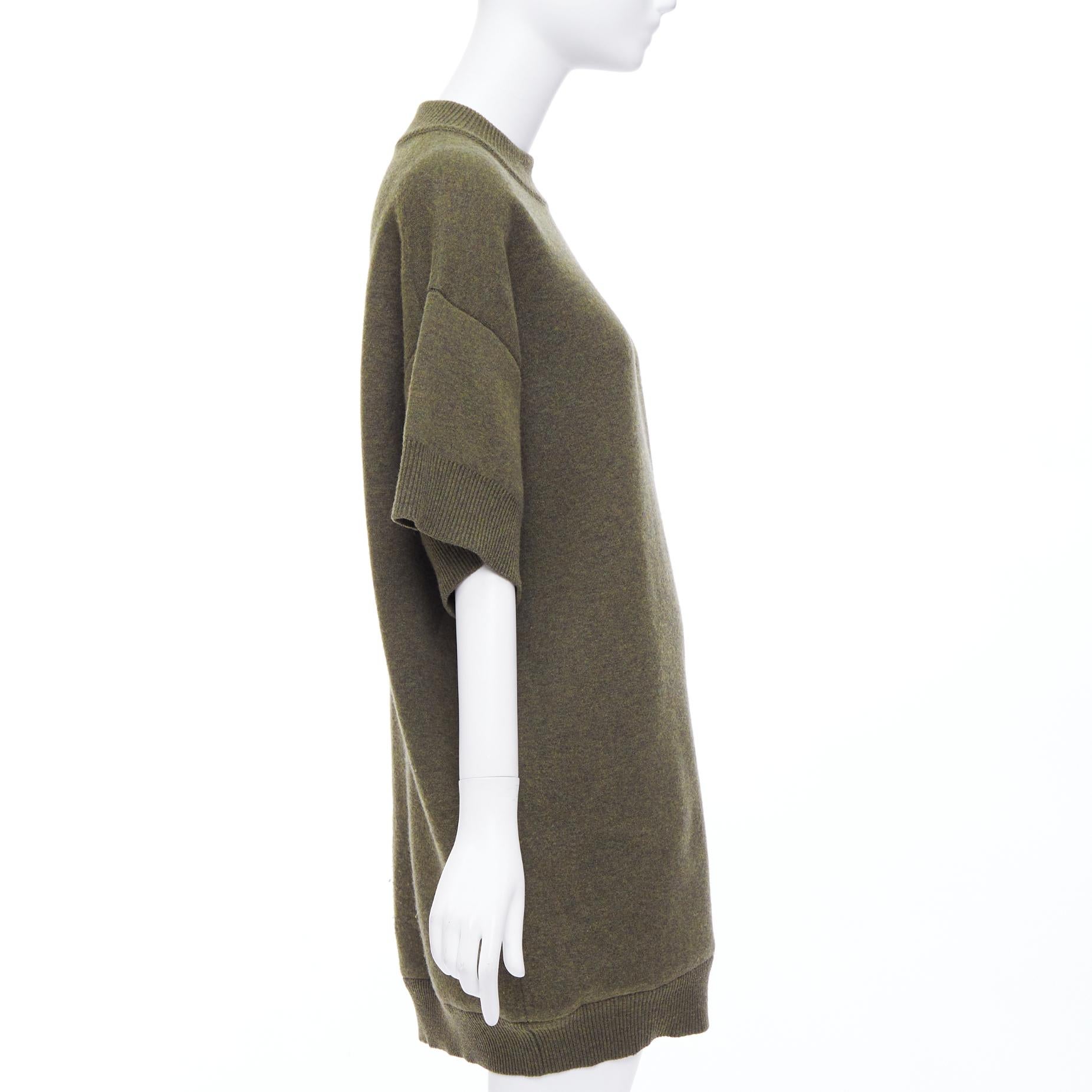 BALENCIAGA 2016 moss green wool blend boxy sweater dress FR36 S In Good Condition In Hong Kong, NT