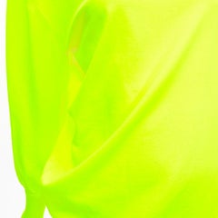 BALENCIAGA 2016 neon yellow asymmetric draped turtleneck sweater FR36 S