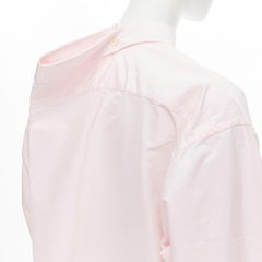 BALENCIAGA 2016 pink button pinched collar oversized shirt FR38 S