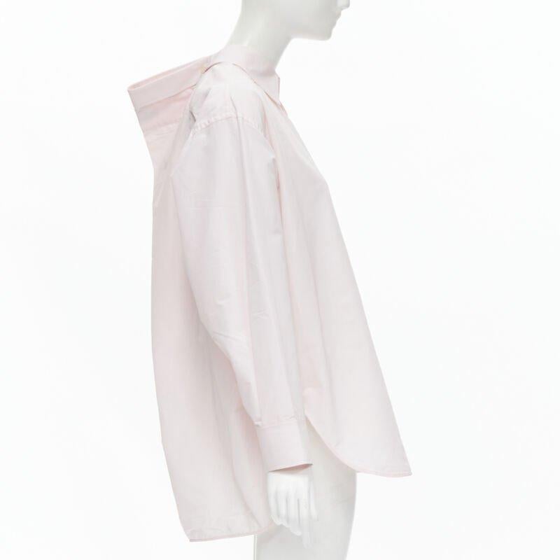 BALENCIAGA 2016 rosa Knopf gekniffen Kragen übergroße Hemd FR38 S Damen im Angebot