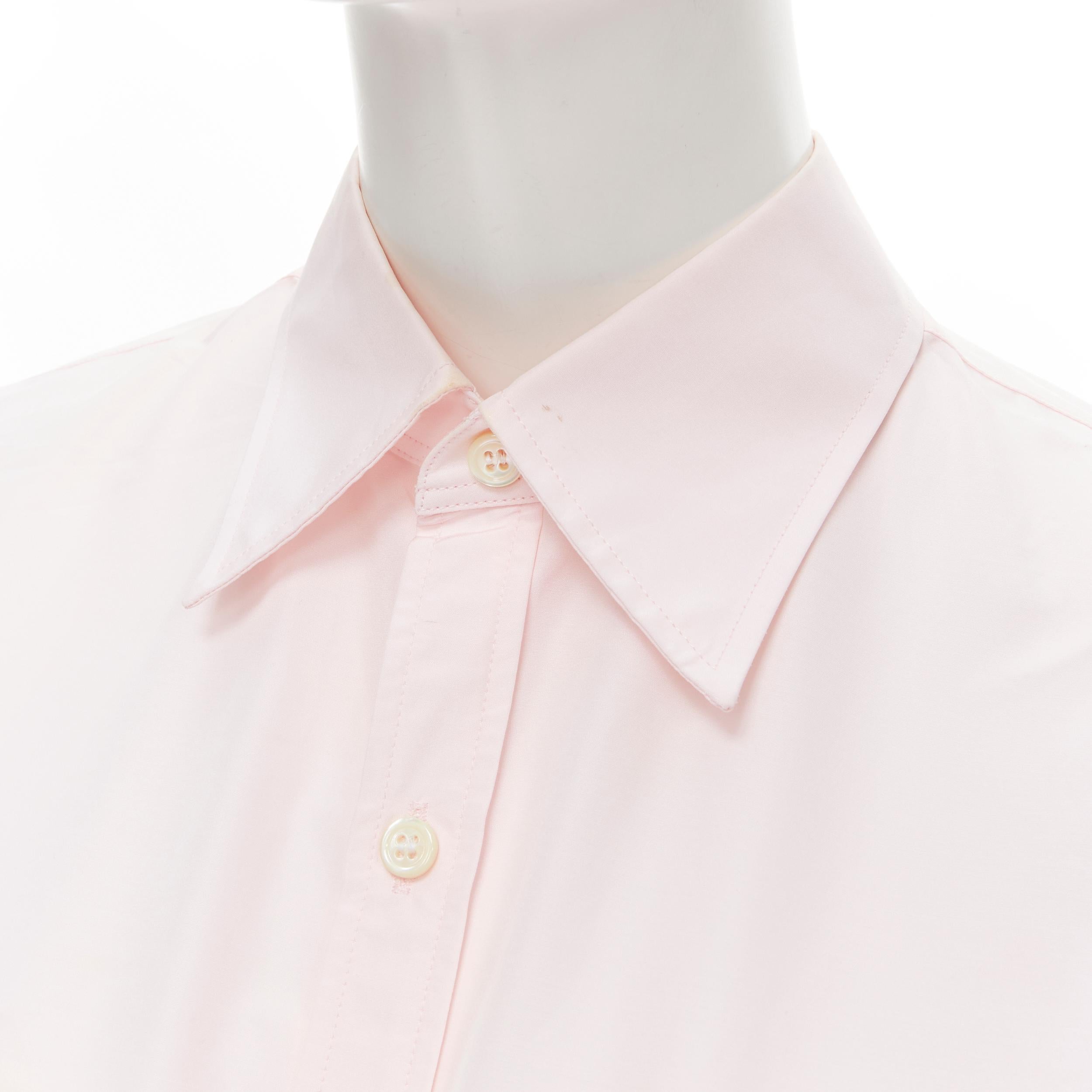 BALENCIAGA 2016 pink button pinched collar oversized shirt FR38 S In Good Condition In Hong Kong, NT