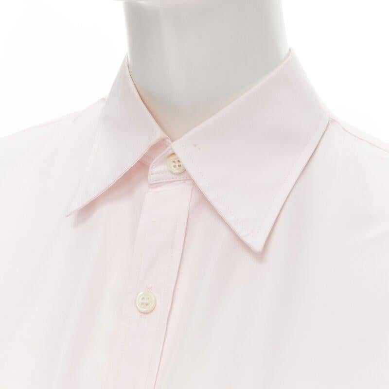 BALENCIAGA 2016 rosa Knopf gekniffen Kragen übergroße Hemd FR38 S im Angebot 2