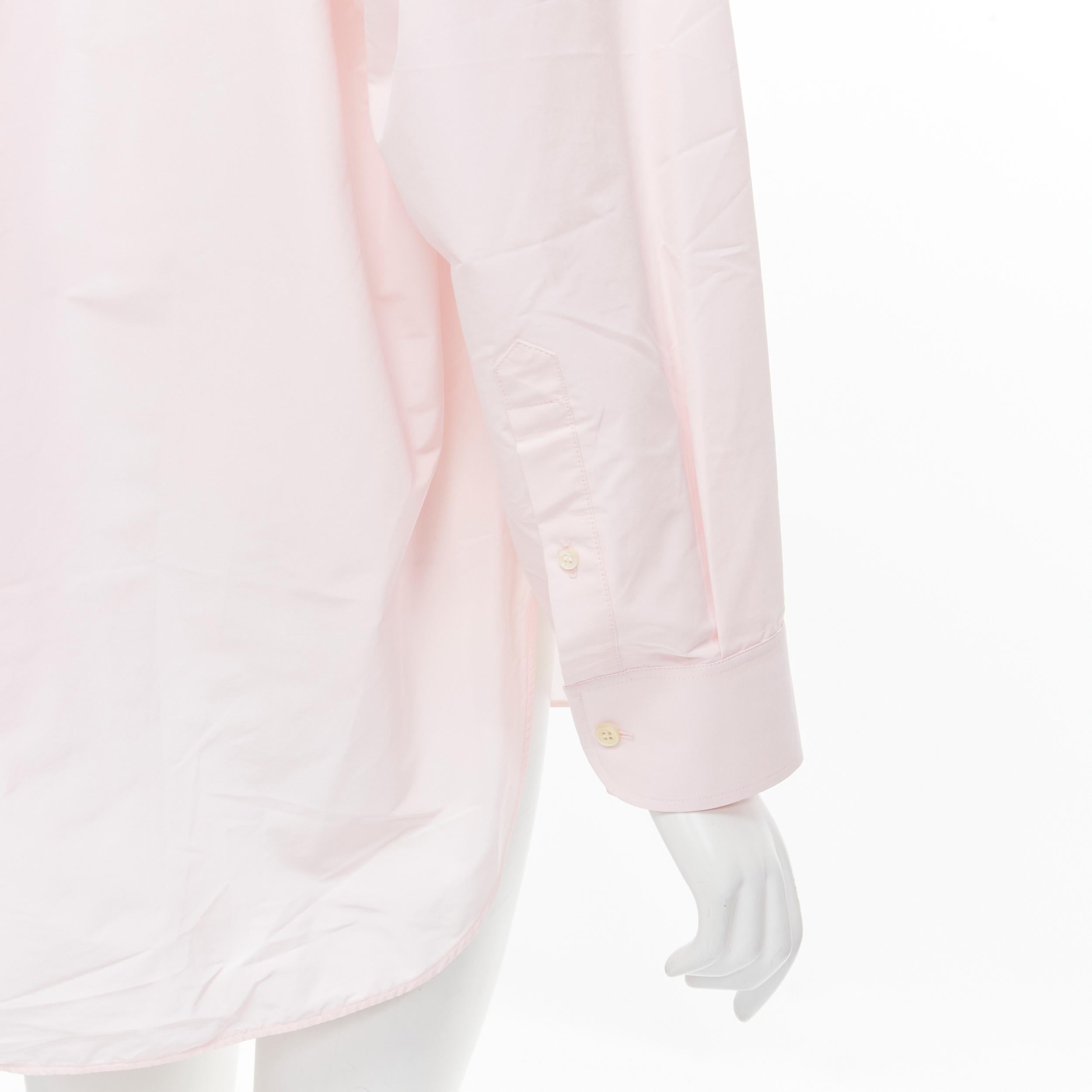 Women's BALENCIAGA 2016 pink button pinched collar oversized shirt FR38 S For Sale