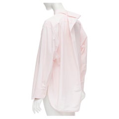 BALENCIAGA 2016 pink button pinched collar oversized shirt FR38 S