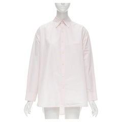 BALENCIAGA 2016 rosa Knopf gekniffen Kragen übergroße Hemd FR38 S