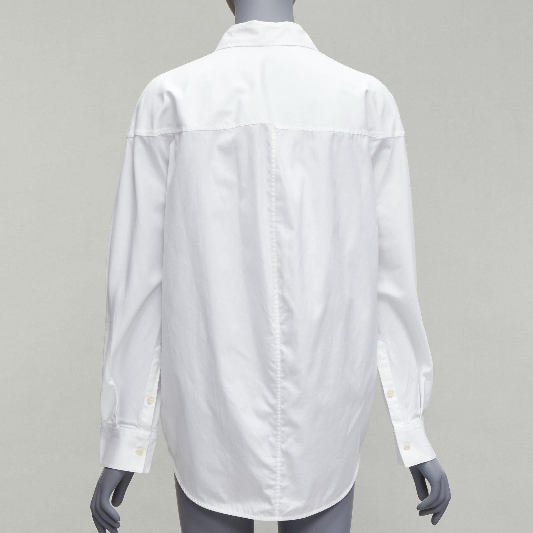 BALENCIAGA 2016 white curved hem topstitch pocket shirt FR36 S In Good Condition In Hong Kong, NT