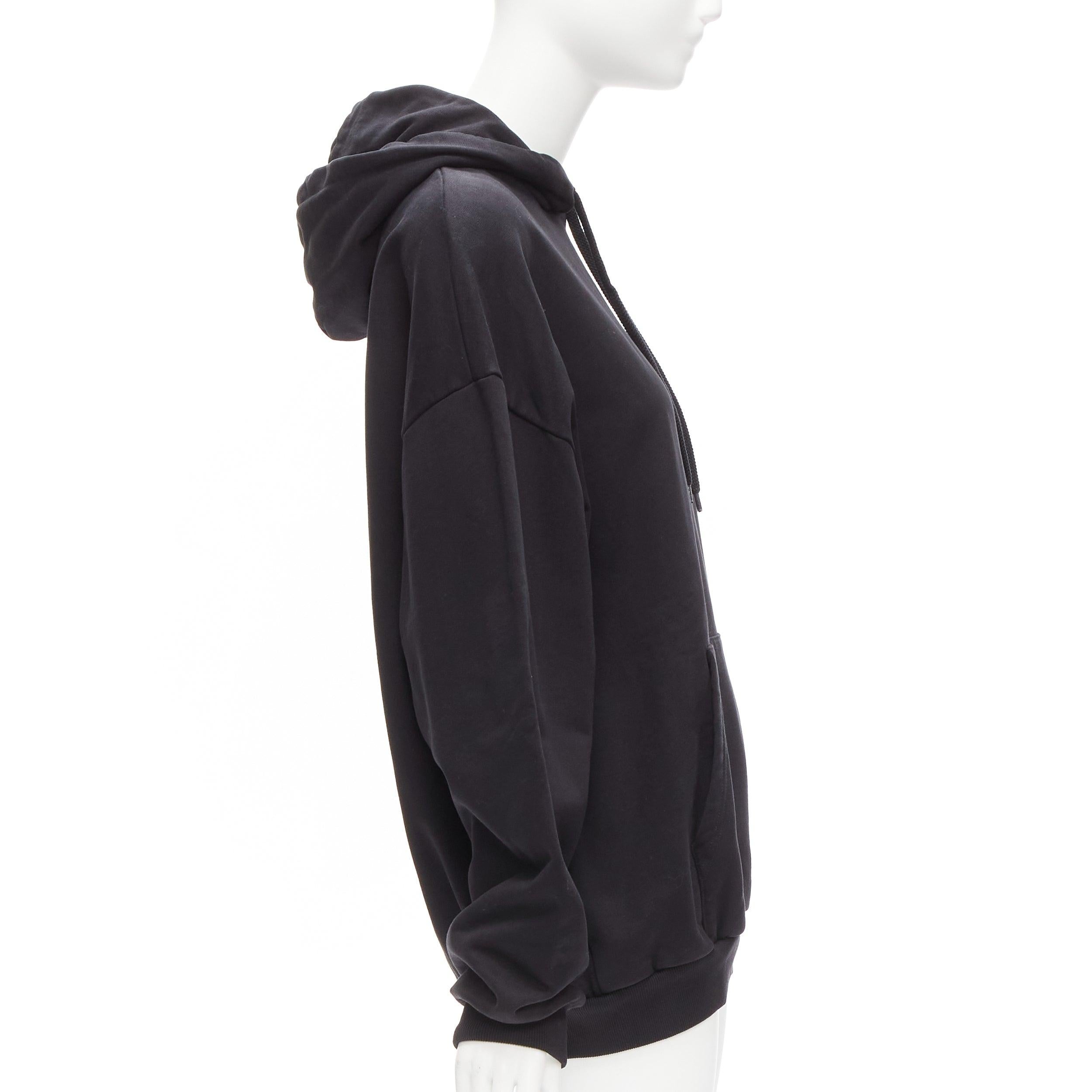 BALENCIAGA 2017 Archetype black cotton logo oversized hoodie XS In Excellent Condition For Sale In Hong Kong, NT
