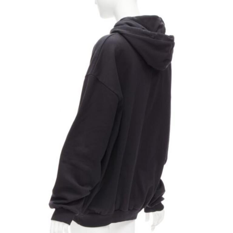 BALENCIAGA 2017 Archetype black cotton logo oversized hoodie XS 1