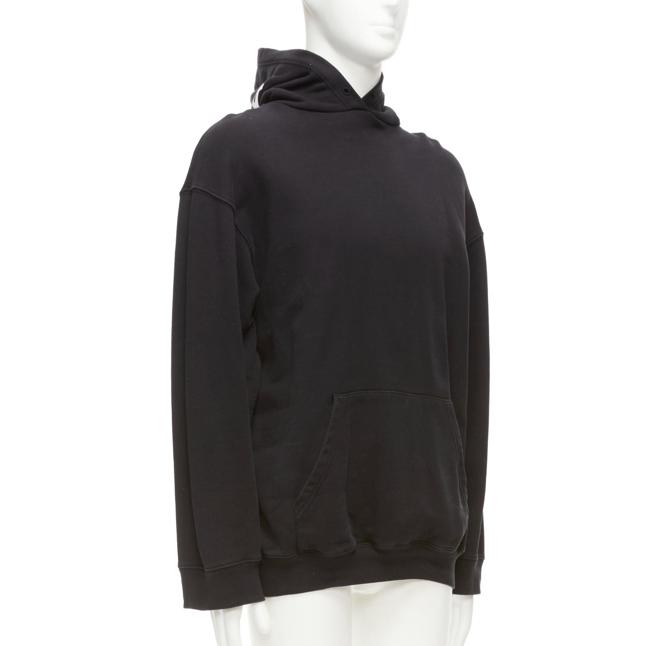 BALENCIAGA 2017 black white cotton split logo oversized hoodie sweatshirt S In Good Condition In Hong Kong, NT