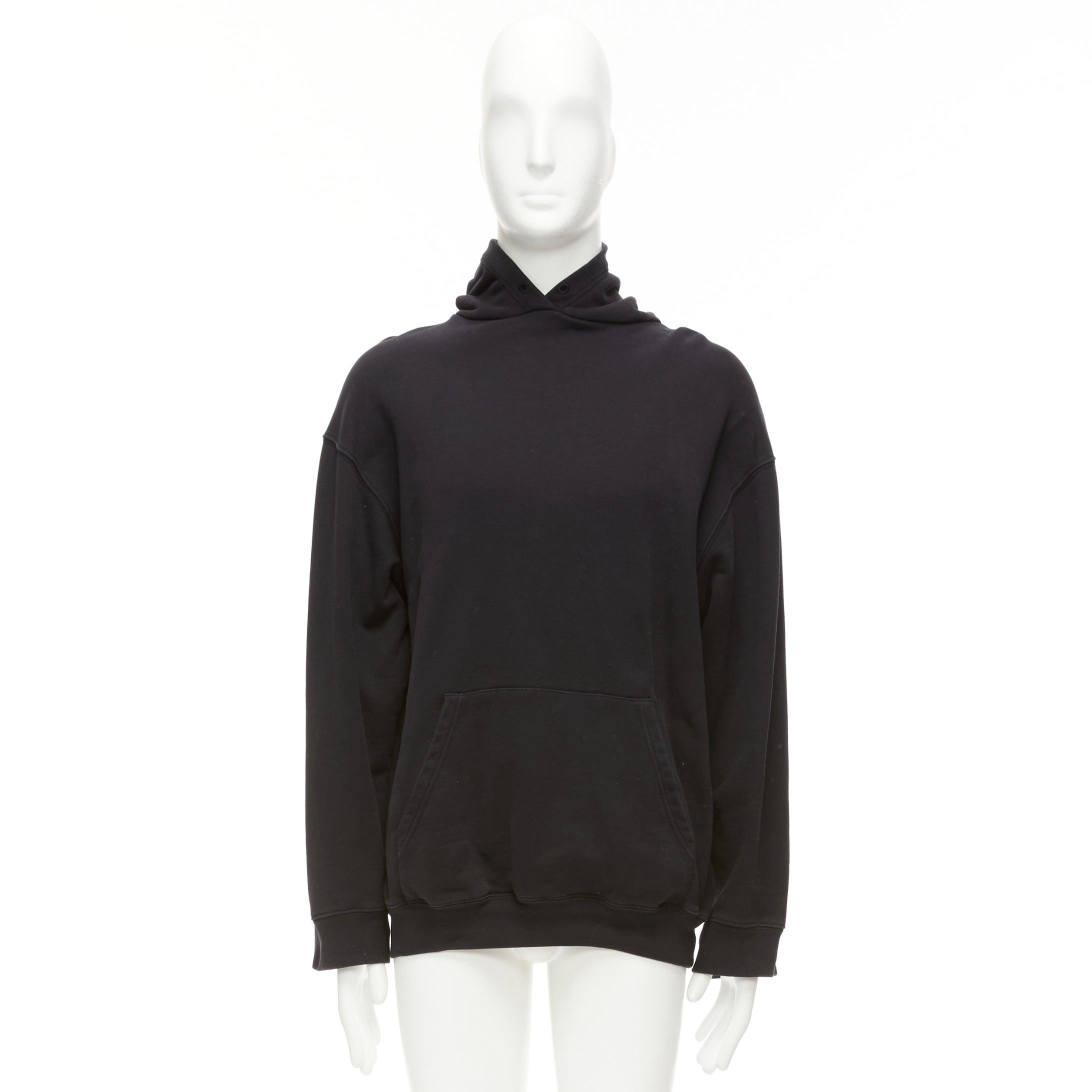 BALENCIAGA 2017 black white cotton split logo oversized hoodie sweatshirt S For Sale 5