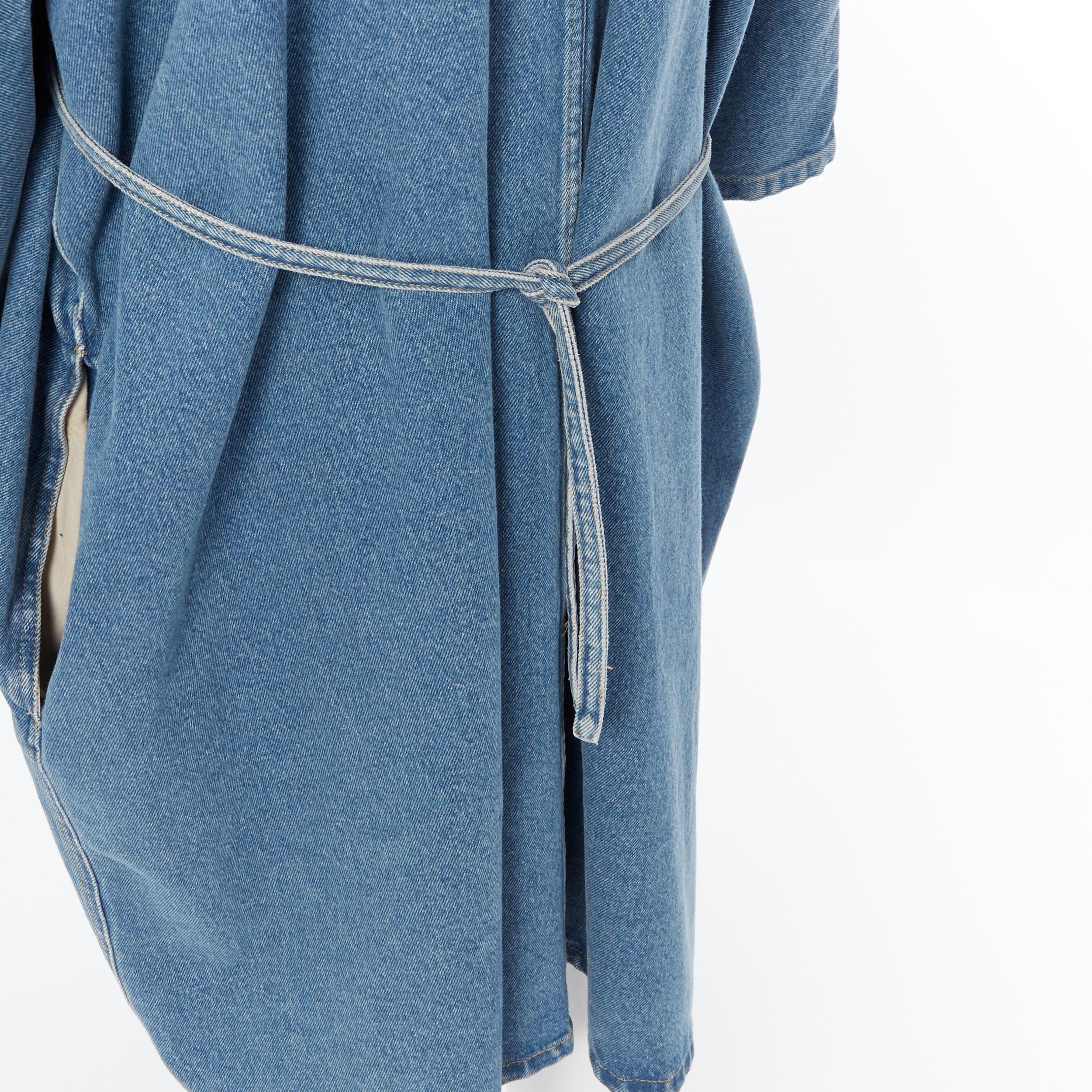 BALENCIAGA 2017 DEMNA azul lavado kimono manga abrigo casual FR34 XS 5