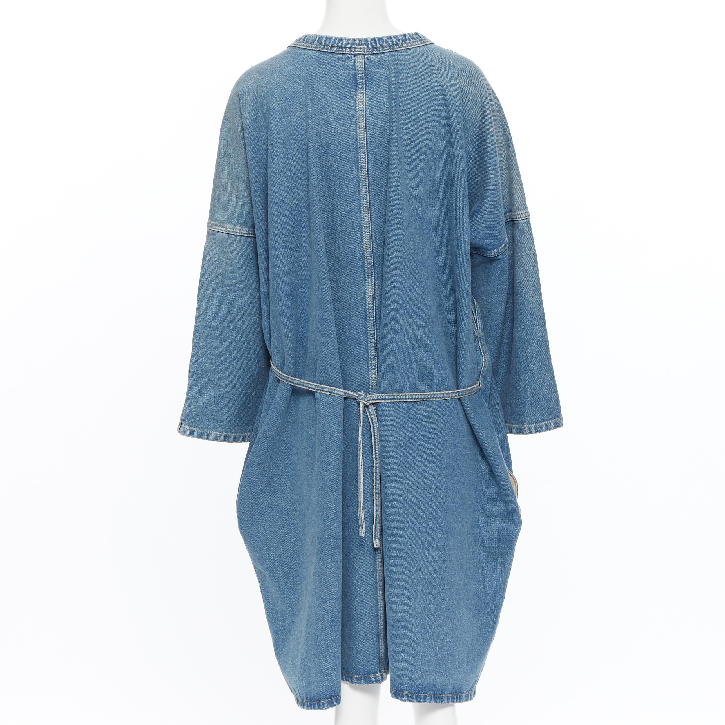 BALENCIAGA 2017 DEMNA azul lavado kimono manga abrigo casual FR34 XS 1