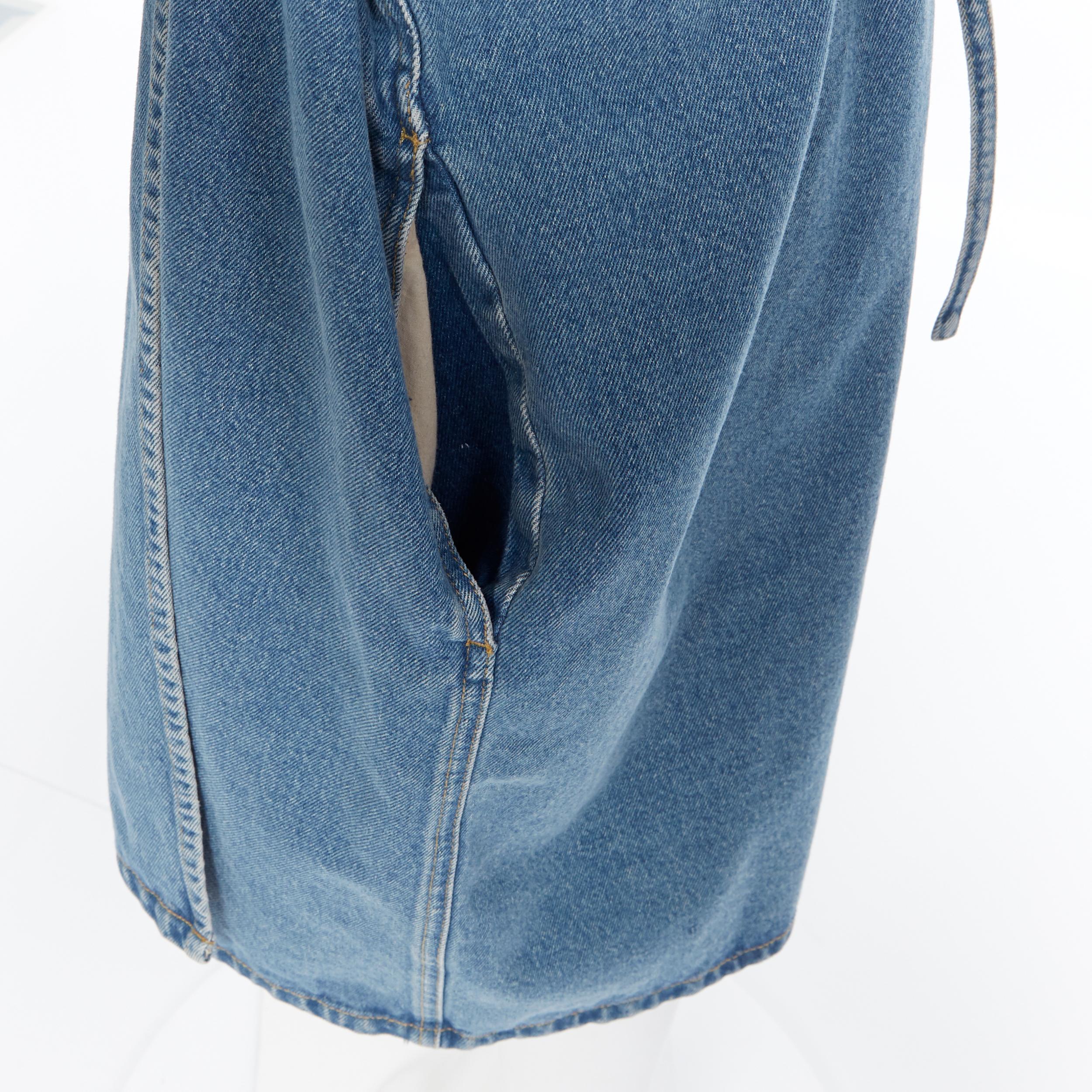BALENCIAGA 2017 DEMNA azul lavado kimono manga abrigo casual FR34 XS 4